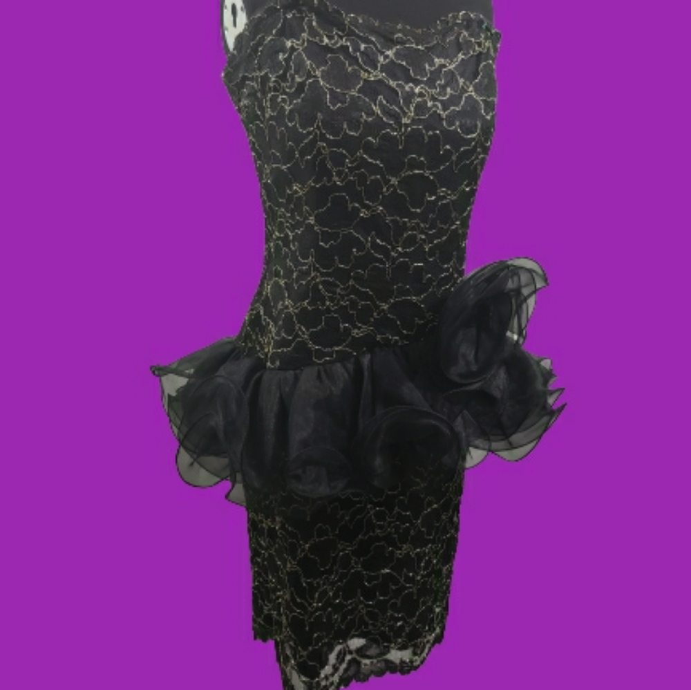 Midnight Glo Vintage Black/Gold Dress
